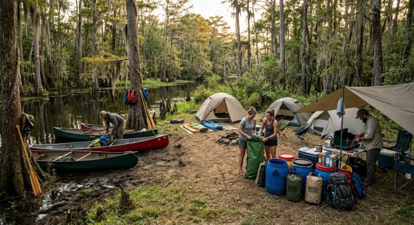 Comment organiser un camping pour une expédition de canoë dans les bayous de Louisiane?