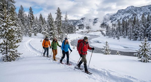 Comment organiser une randonnée en raquettes dans le parc national de Yellowstone?